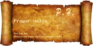 Prager Hella névjegykártya